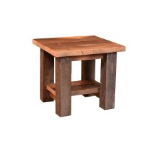 Almanzo Pioneer Barn Wood End Table - Clear Finish