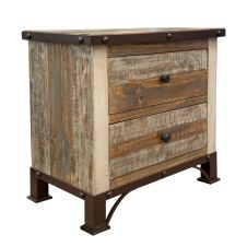 Antique Barnwood 2 Drawer Nightstand
