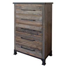 Antique Gray 5 Drawer Barnwood Chest