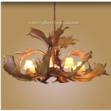 8 Light Fallow Antler Chandelier