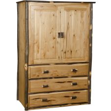 Rustic Hickory 3 Drawer Log Armoire