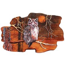 Observant Owl Rustic Wood Art
