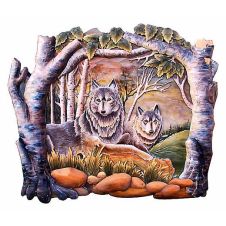 Birch Wolves Wood Art