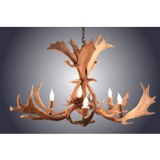 6 Light Fallow Antler Chandelier