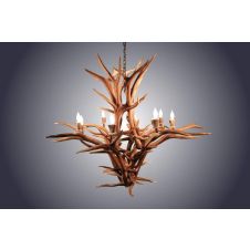 8 Light Inverted Elk Antler Chandelier