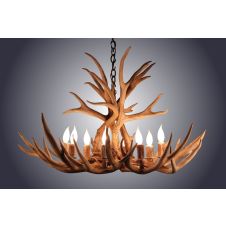 8 Light Mule Deer Antler Chandelier