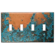 Azul 4 Toggle Copper Switch Plate
