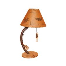 Rustic Hickory Fisihing Pole Table Lamp