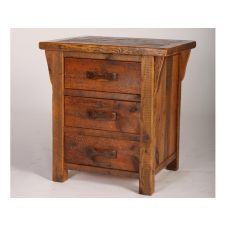 Stony Brooke Rustic Reclaimed 3 Drawer Nightstand