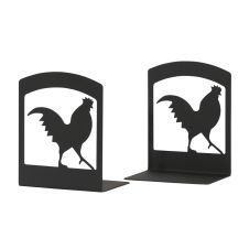 Wrought Iron Rooster Book Ends