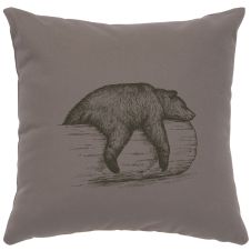 Bear On A Log Image Decor Pillow - Chrome Cotton