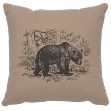 Bear Scene Decor Pillow - Alabaster Cotton