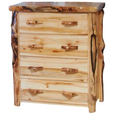 Beartooth Aspen 4 Drawer Log Chest - 39" - Flat Fronts - Wild Panel & Gnarly Log