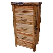Beartooth Aspen 5 Drawer Log Chest - 33" - Flat Fronts - Wild Panel & Gnarly Log