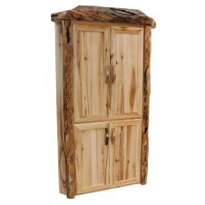 Beartooth Aspen Legacy Corner Log Storage Cabinet - 45" - Flat Fronts - Wild Panel & Gnarly Log
