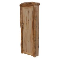 Beartooth Aspen Corner Log Storage Cabinet - Flat Front - 33"W - Natural Panel & Natural Log