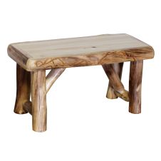 Beartooth Aspen Log Bench - 36" - Natural Panel & Natural Log