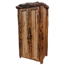 Beartooth Aspen Log Wardrobe - Flat Front - 39"W - Natural Panel & Gnarly Logs