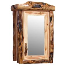 Beartooth Aspen Single Door Log Medicine Cabinet - Log Front - 24"W - Wild Panel & Gnarly Log - Hinge Right