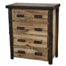 Beartooth Hickory 4 Drawer Log Chest - 39" - Wild Panel