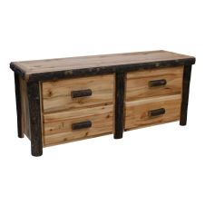 Beartooth Hickory 4 Drawer Log Dresser - 60" - Wild Panels