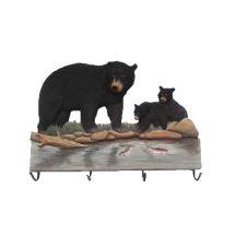 Black Bear Family Wood Art
