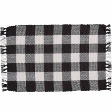Black & Cream Checkered Yarn Placemat Set