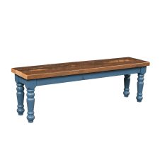 Brighthouse Barn Wood Dining Bench - Royal Blue Base Finish