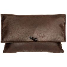 Buffalo Plaid Sable Leather Envelop Decor Pillow 
