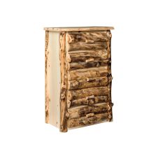 Colorado Aspen 5 drawer chest with half log drawer fronts