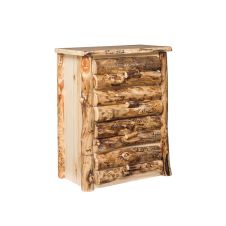 Colorado Aspen 4 drawer chest with half log drawer fronts