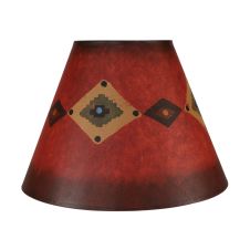 Rustic Burnt Red Southwest Diamond Lampshade - Empire