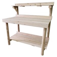 Cedar Log Rustic Potting Table