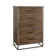 Natural Teca 5 Drawer Chest