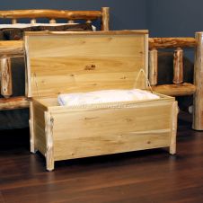 Cedar Lake Log Blanket Chest--Clear finish