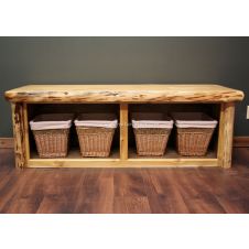 Cedar Lake Cabin Log Foot Bench