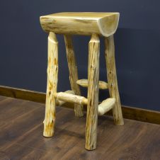 Cedar lake Half Log Bar Stool