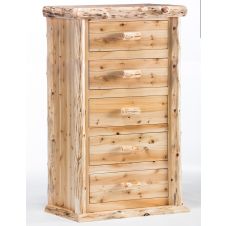 Rustic 5 Drawer Cedar Lake Lodge Chest--Clear finish