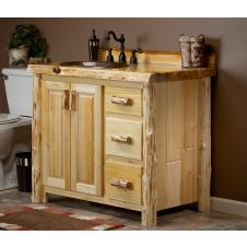 36" Cedar Lake Rustic Wash Stand in Clear Finish