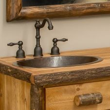 Copper Sink and Faucet Vanity Mounted