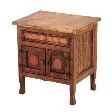 Country Hammered Copper Enclosed Nightstand