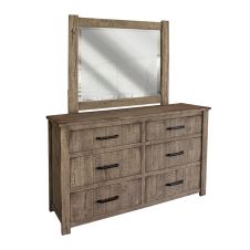 Cozumel Rustic 6 Drawer Barnwood Dresser, 
Shown with Optional Dresser Mirror