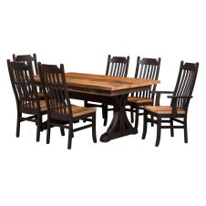 Croft Rustic Reclaimed Dining Table & Chairs - Solid Top