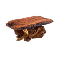 Ornate Rustic Redwood and Juniper Root Coffee Table--Clear finish