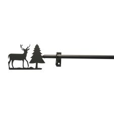 Wrought Iron Deer & Pine Curtain Rod