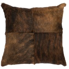 Dark Brindle Squares Leather Decor Pillow