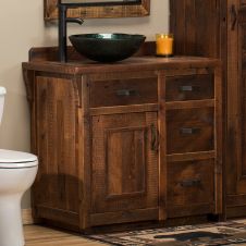 Rocky Creek Barnwood Vanity - Tongue & Groove Barn Wood Plank Door Style