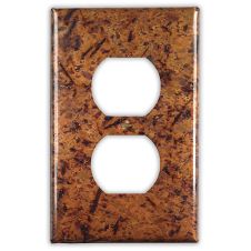Distressed Light 1 Outlet Copper Switch Plate
