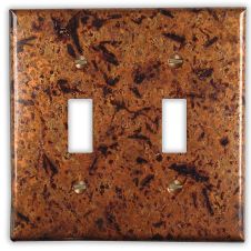 Distressed Light 2 Toggle Copper Switch Plate