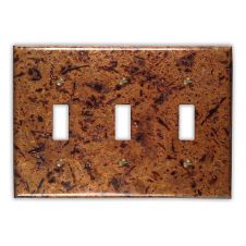 Distressed Light 3 Toggle Copper Switch Plate